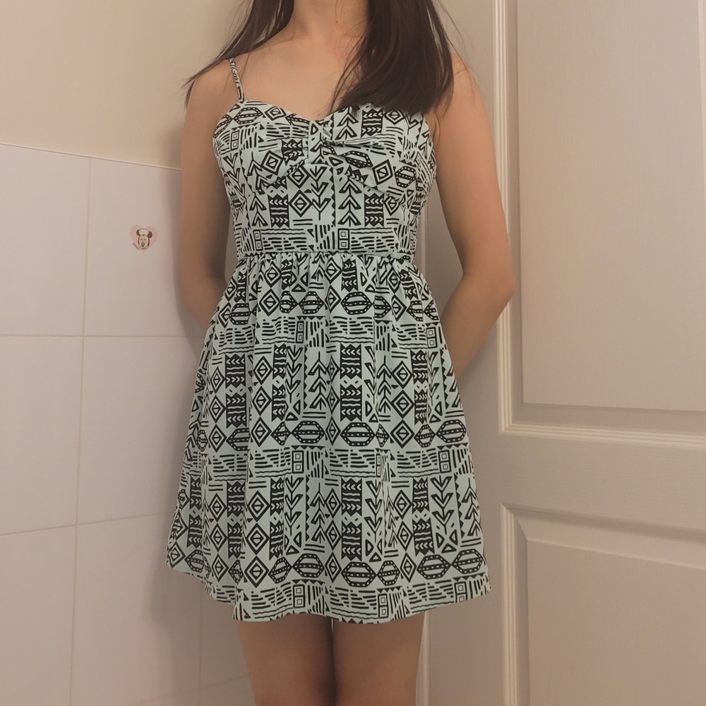 Mint & Black Aztec Dress
